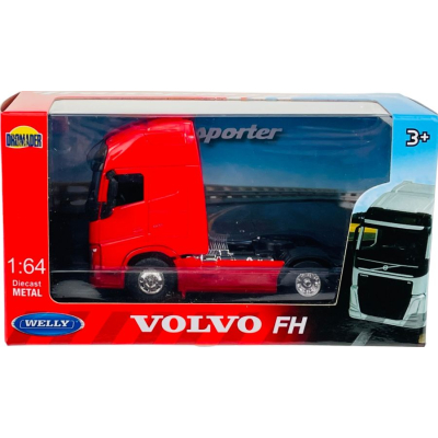 Zabawka model metalowy Welly tir Volvo FH czerwony 8027